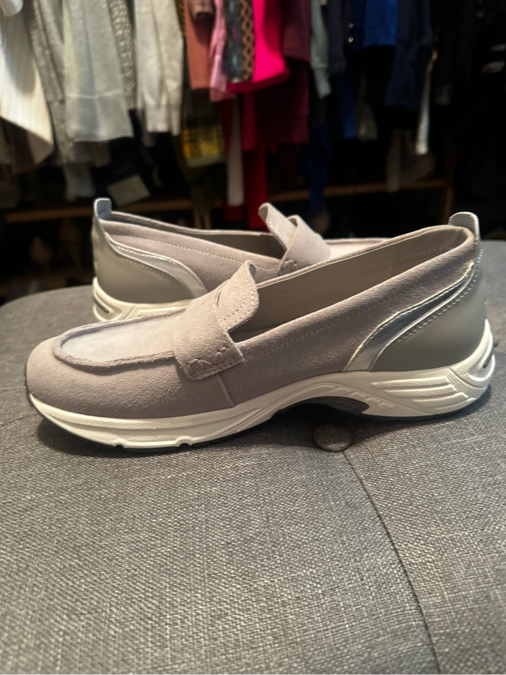 Vionic Taupe Suede Penny Loafers - Picture 5 of 8